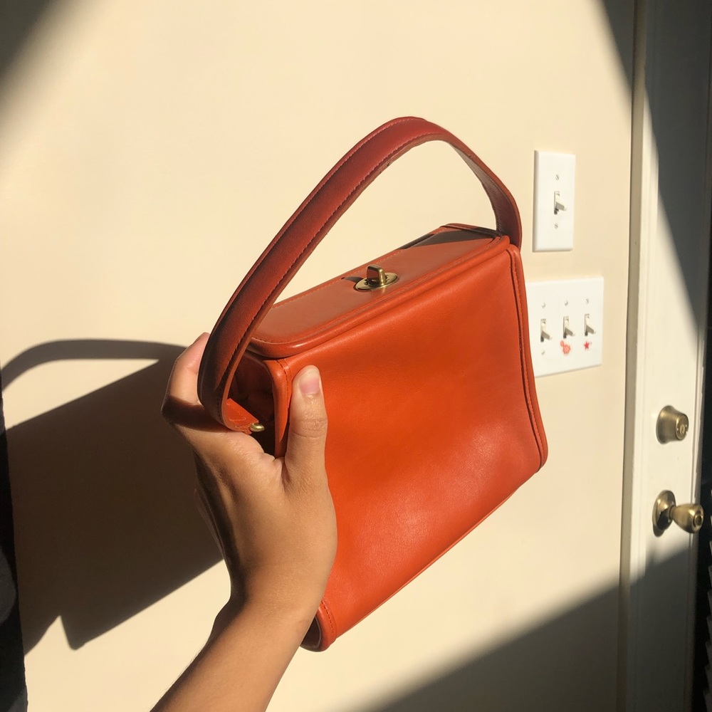 RARE orange vintage coach geometric bag